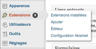 installer extension WordPress