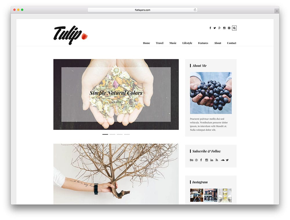 tulip – thème de blog WordPress simple