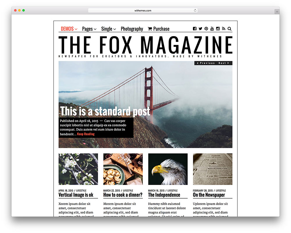 The Fox – thème magazine pour les blogueurs créatifs