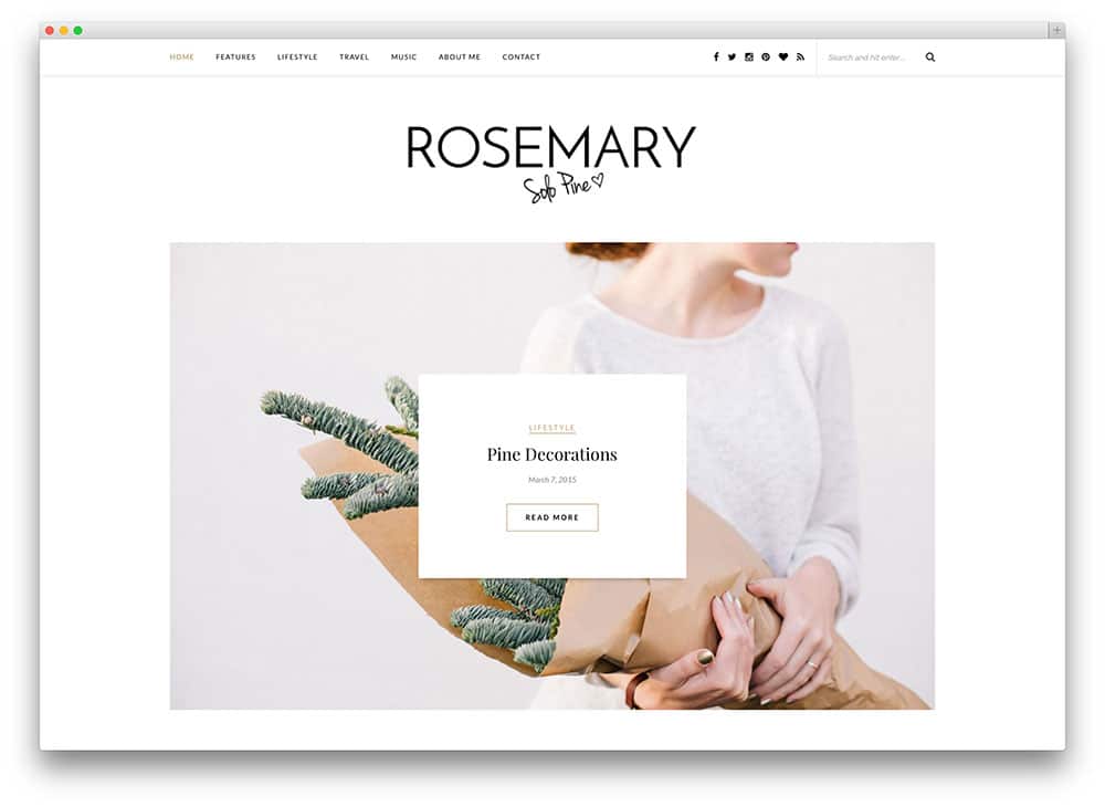 Rosemary - site web pour photographe