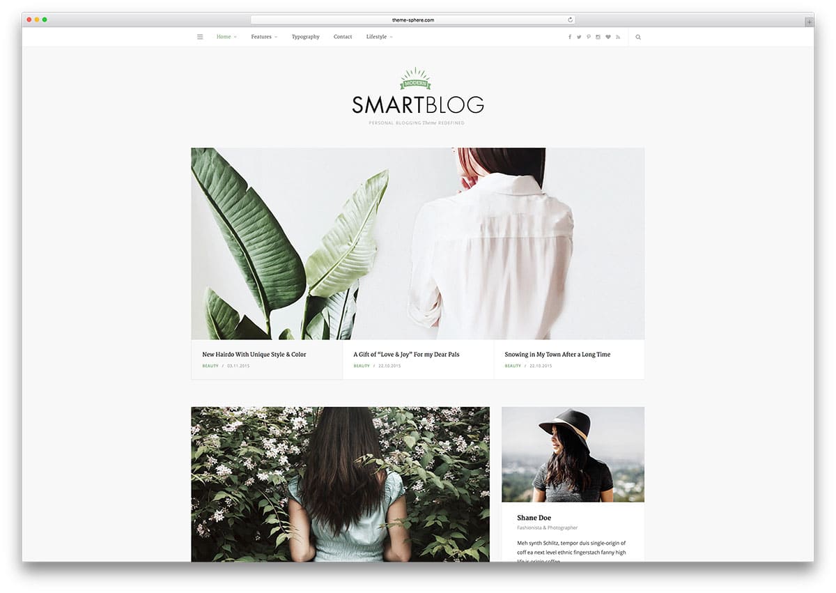 Smart Blog – thème de blog WordPress minimaliste