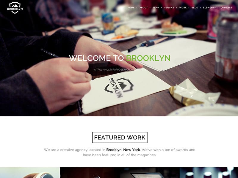 brooklyn one page theme