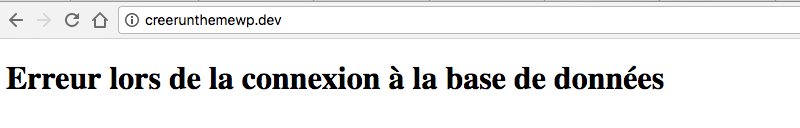 wordpress erreur connexion base de données