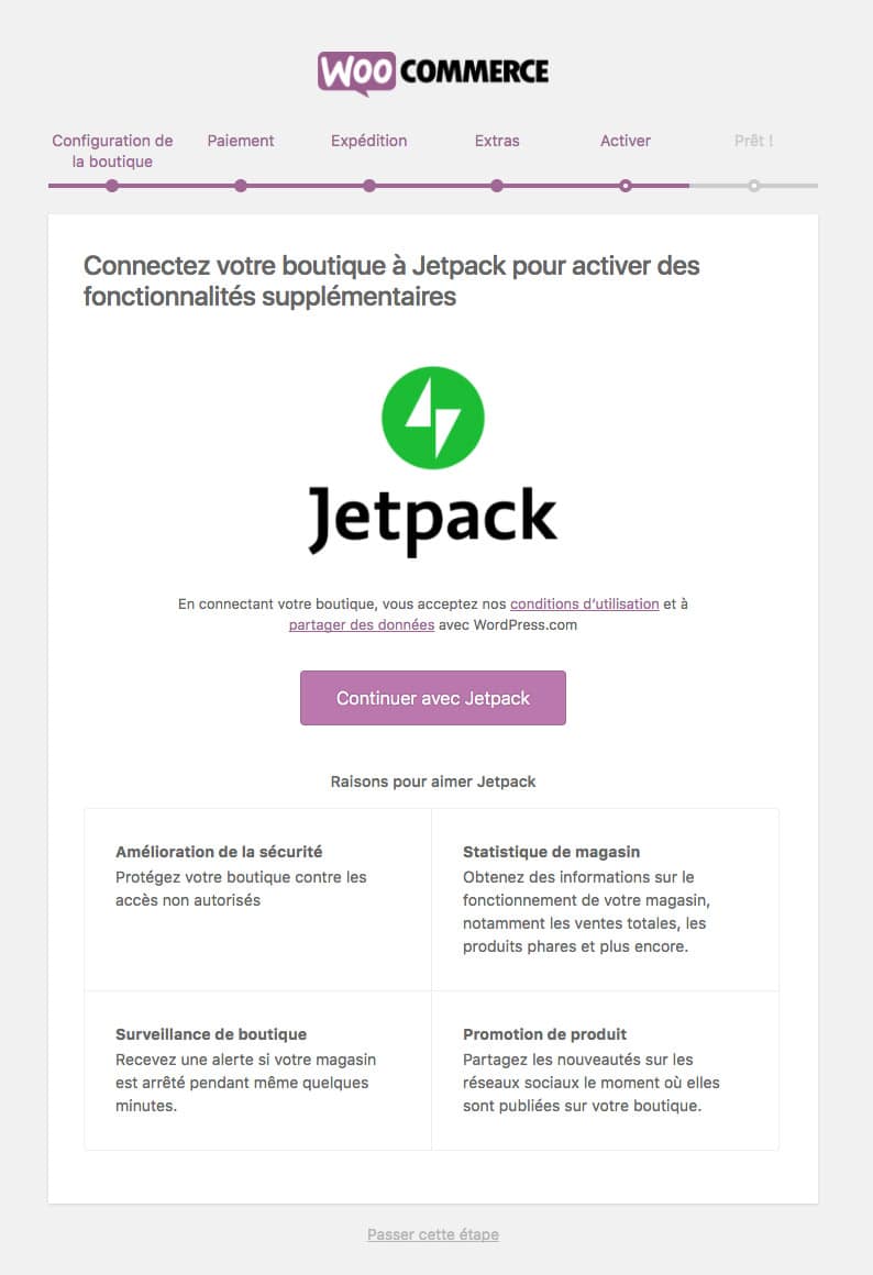 activer WooCommerce