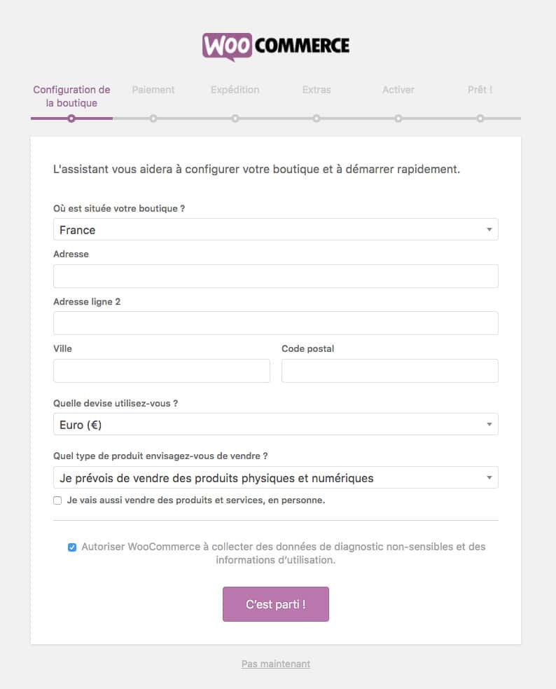 configuration WooCommerce