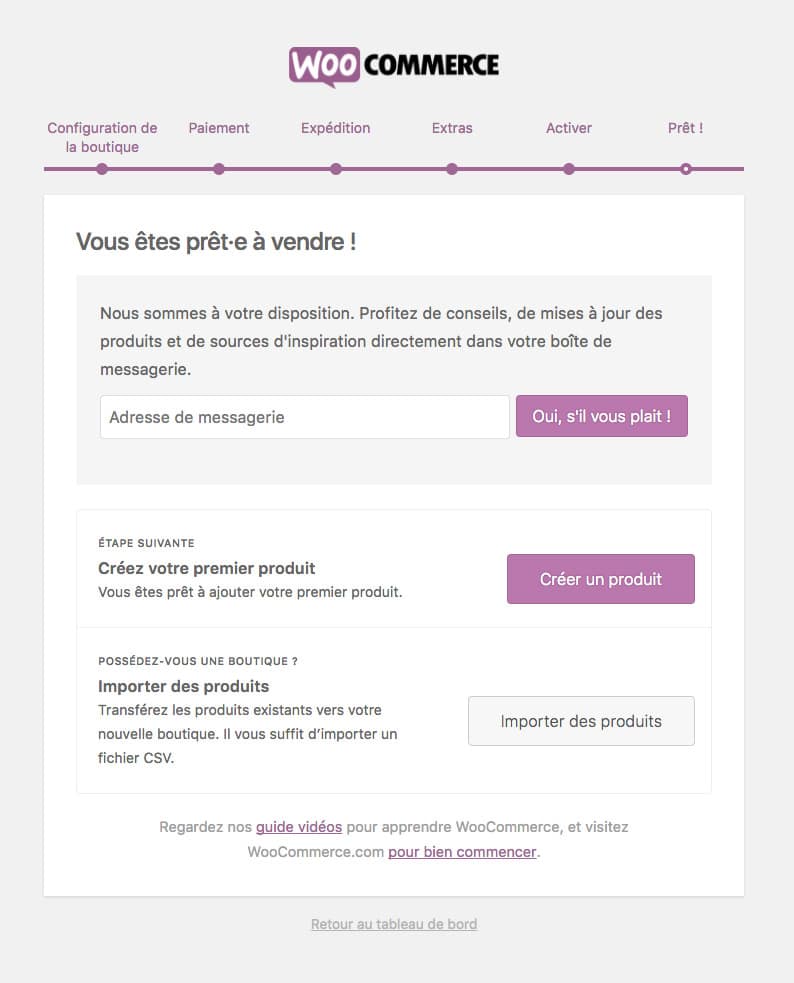 Commencer WooCommerce