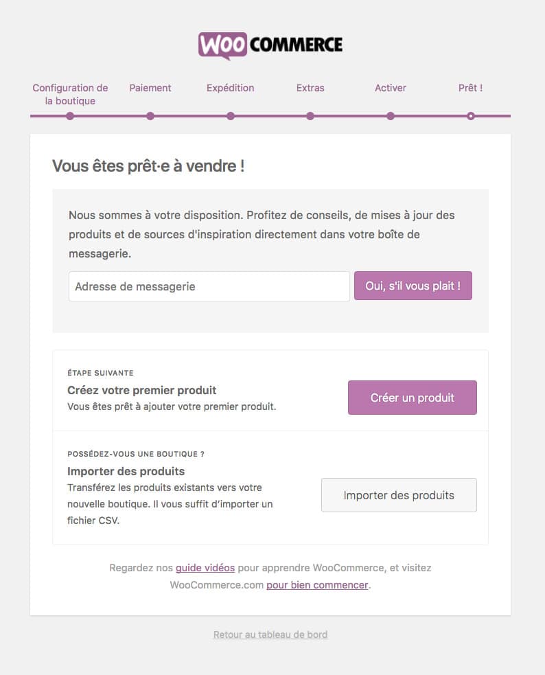 Commencer WooCommerce