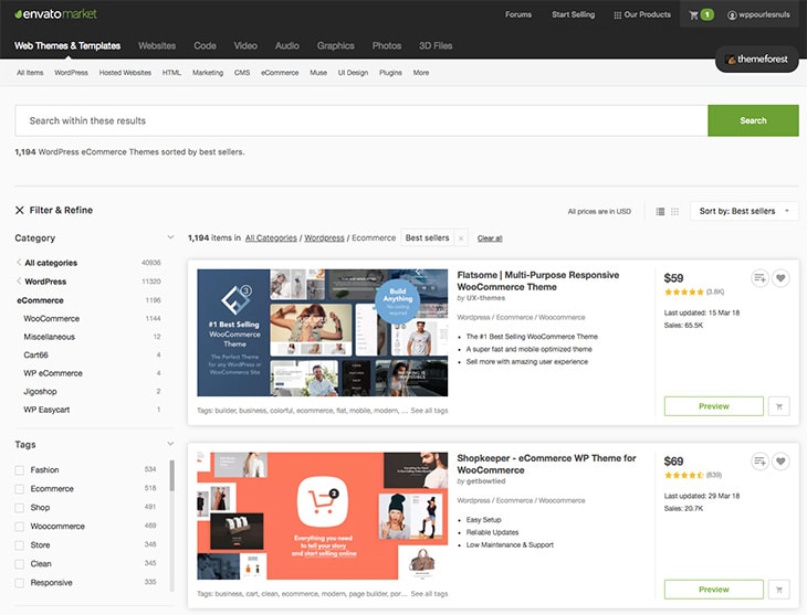 themeforest woocommerce