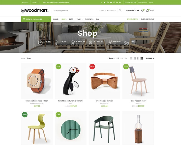 WoodMart thèmes WooCommerce responsive