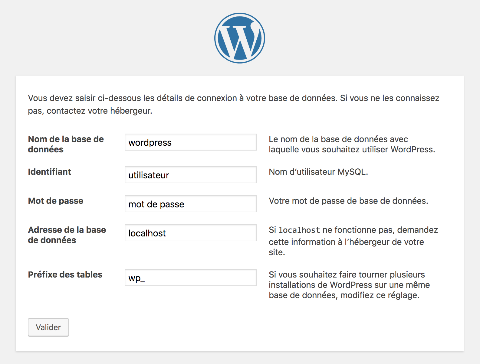 connexion à une base de données WordPress