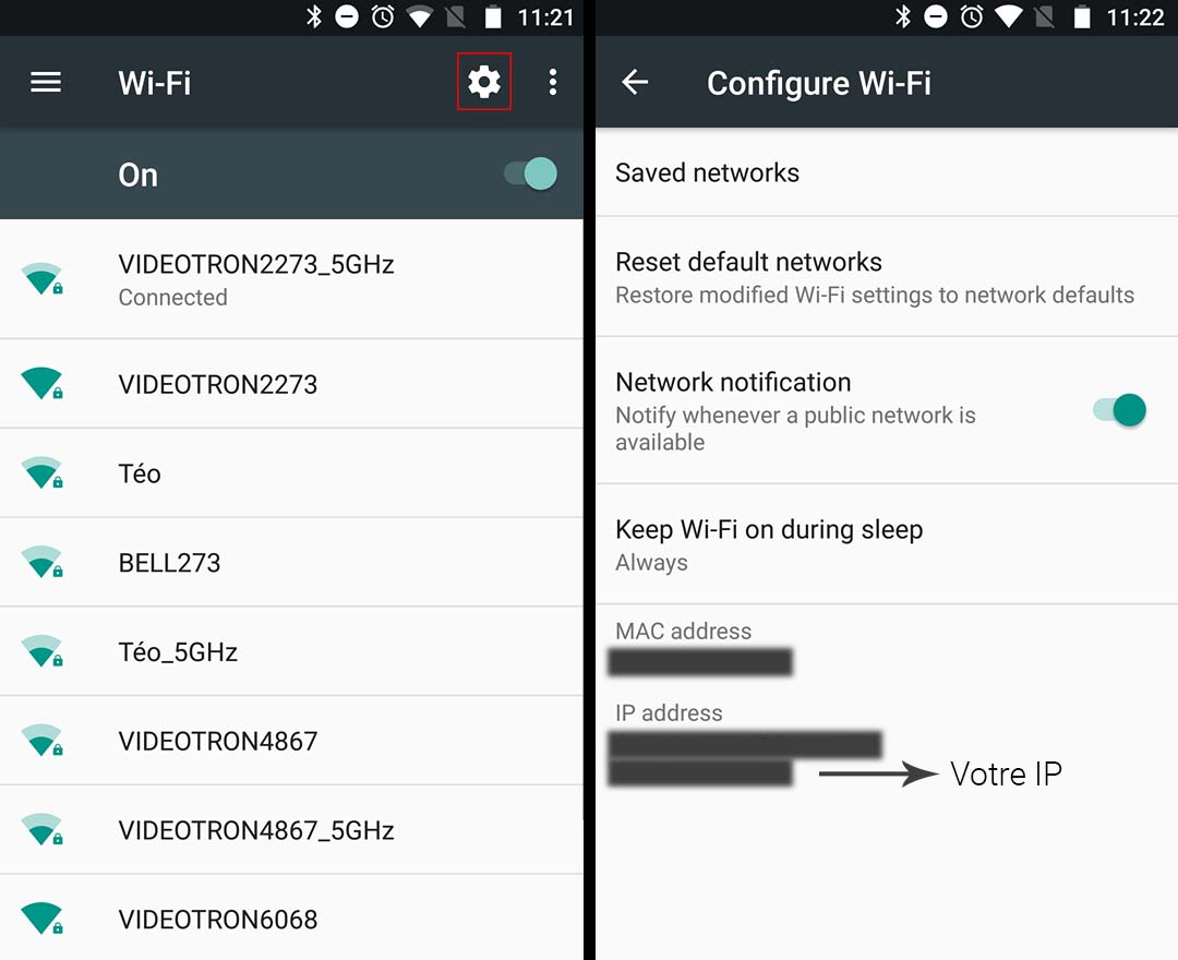 Adresse IP sur Android