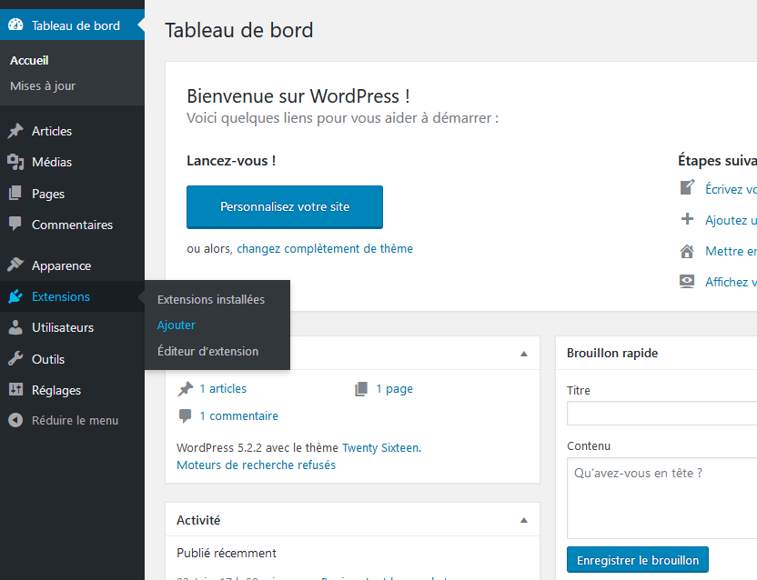 Ajouter des plugins via la bibliothèque de WordPress