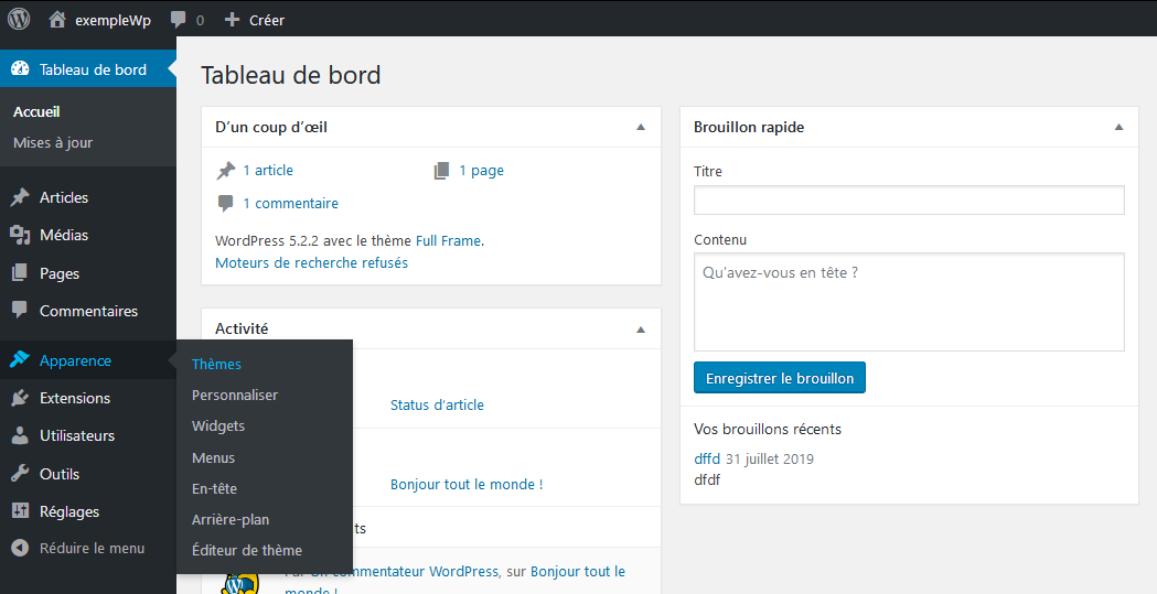 Ajouter des thèmes via la bibliothèque de WordPress