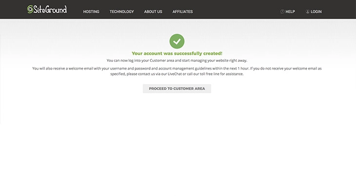 SiteGround hébergement créé