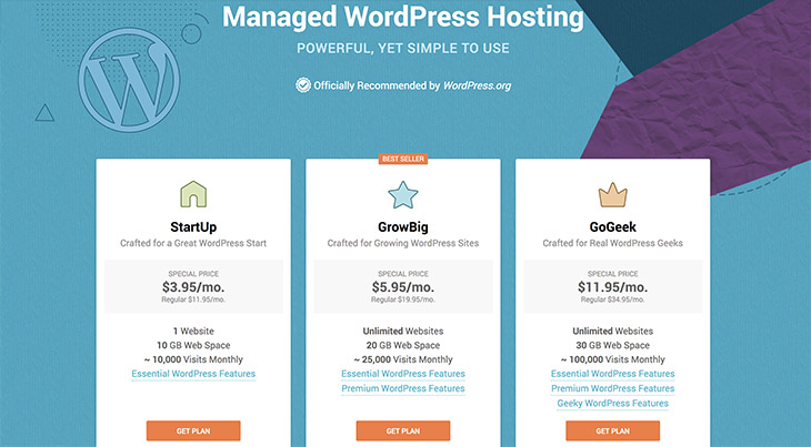 SiteGround hosting packages