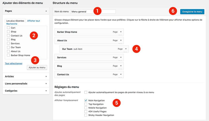 ajouter une navigation dans un site Wordpress