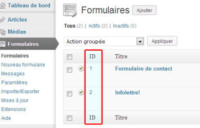 Comment trouver les ID des formulaires Gravity Forms