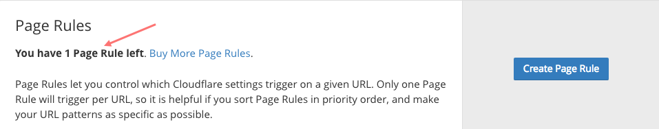 page rules in Cloudflare