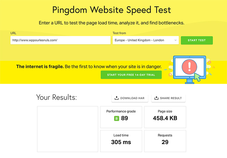 Pingdom WP Pour les Nuls
